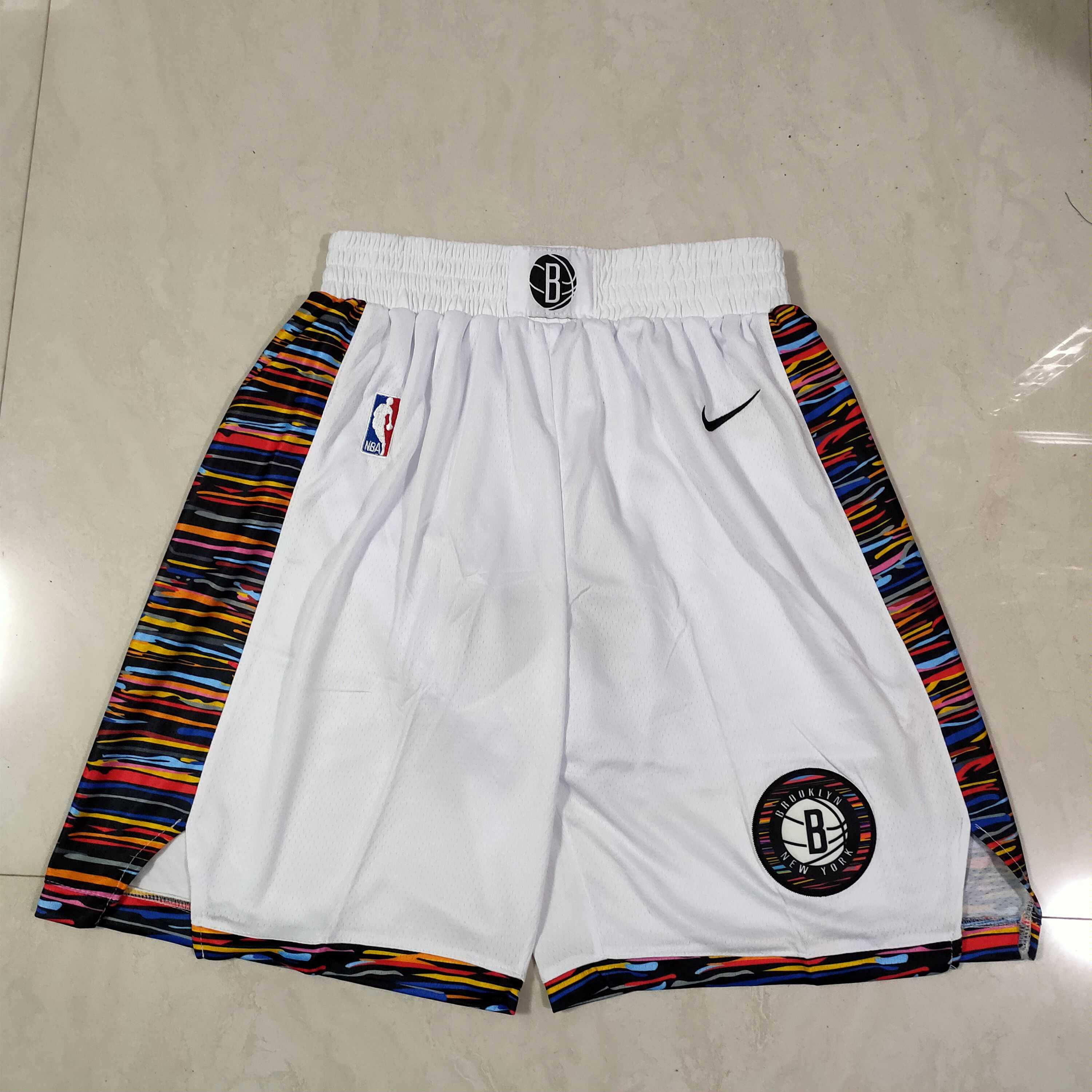 Men NBA Brooklyn Nets White Shorts 0416